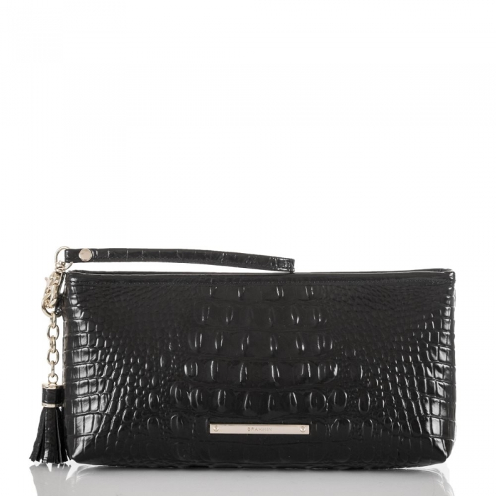Brahmin Kayla Leather Wristlet Clutch | Black Melbourne ID:Brahmin-203249