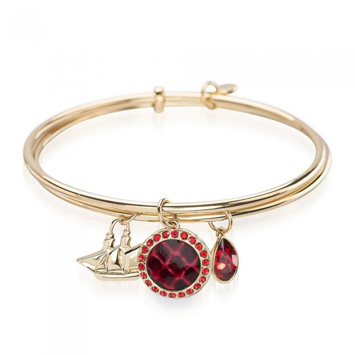 Brahmin Double Crystal Charm Bangle Rose Fairhaven ID:Brahmin-203893