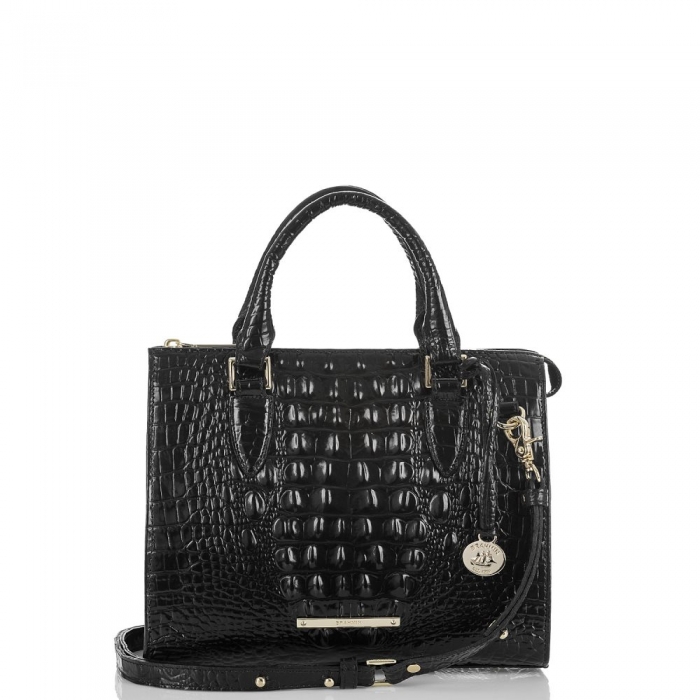 Brahmin Anywhere Convertible Black Satchel Handbag ID:Brahmin-203106