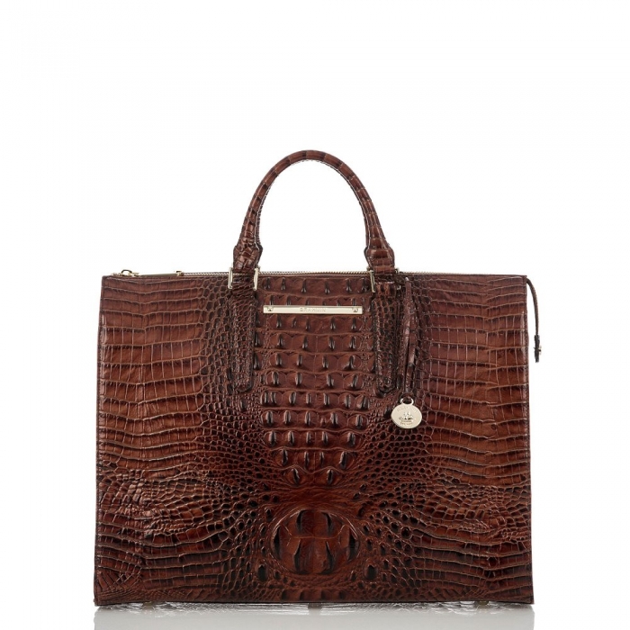 Brahmin Business Tote Bag | Pecan Melbourne ID:Brahmin-203470