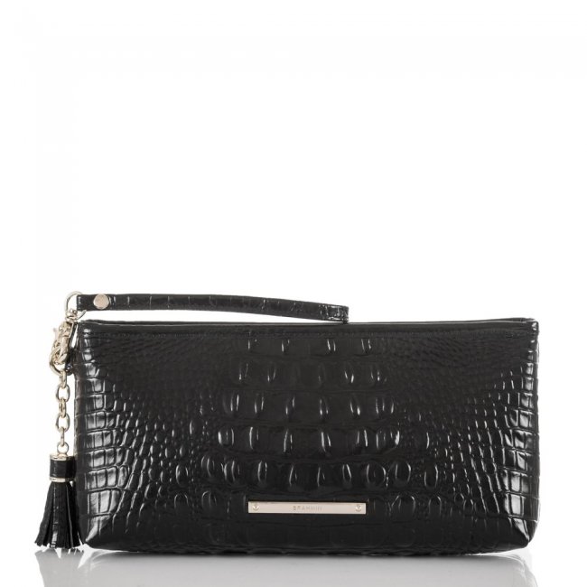 Brahmin Kayla Leather Wristlet Clutch | Black Melbourne ID:Brahmin-203628