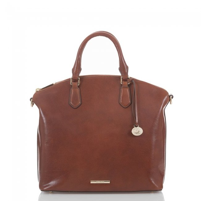 Brahmin Large Duxbury Soft Leather Satchel | Cognac Topsail ID:Brahmin-202549