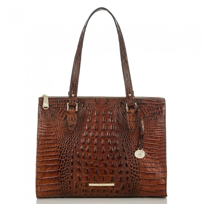 Brahmin Anywhere Leather Tote Handbag | Pecan Melbourne ID:Brahmin-202794