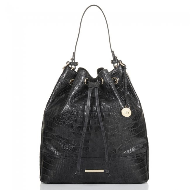 Brahmin Marlowe Black Leather Bucket Bag | Black Barlow ID:Brahmin-203492 Brahmin Marlowe Black Leather Bucket Bag | Black Barlow ID:Brahmin-203492