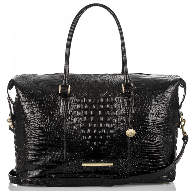 Brahmin Duxbury Weekender | Black Leather Weekend Bag ID:Brahmin-202677