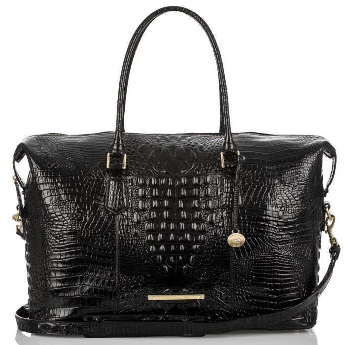 Brahmin Duxbury Weekender | Black Leather Weekend Bag ID:Brahmin-202677