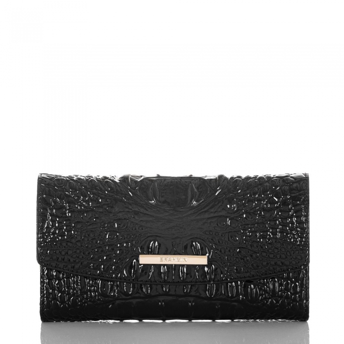 Brahmin Checkbook Wallet | Black Leather Checkbook Wallet ID:Brahmin-203620