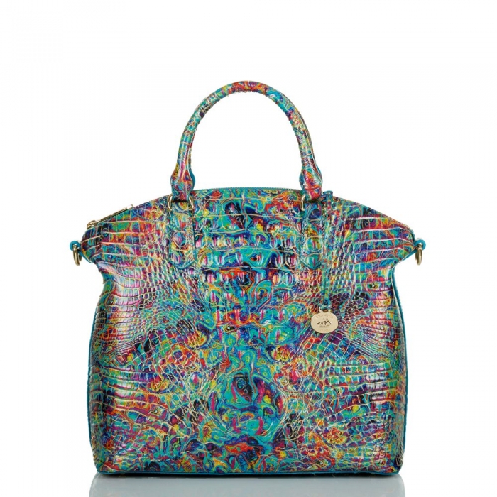 Brahmin Large Duxbury Satchel Blue Ammolite Melbourne ID:Brahmin-203092