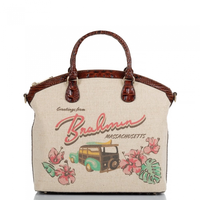 Brahmin Large Duxbury Satchel Pecan Pipa ID:Brahmin-203003