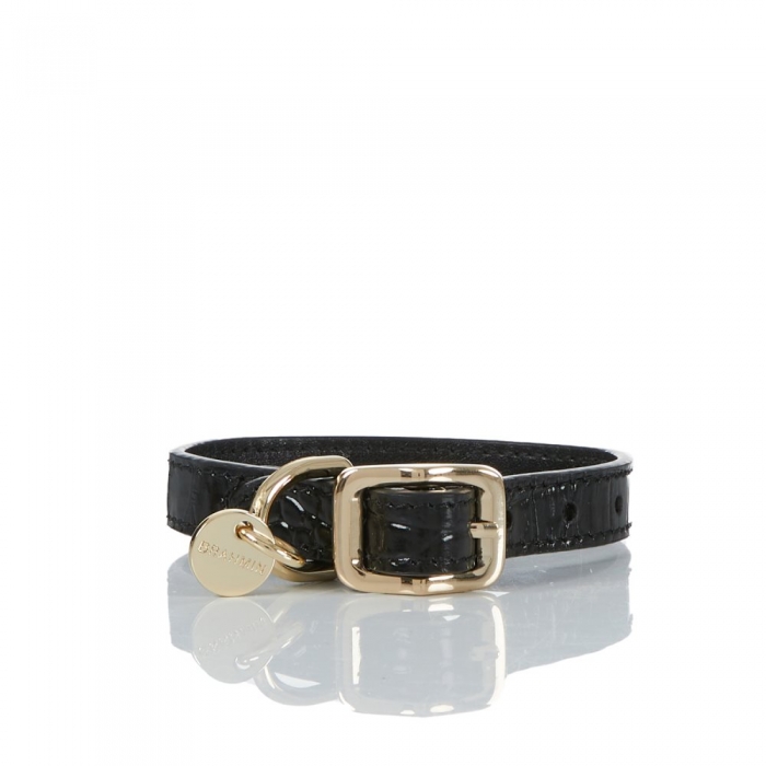 Brahmin Small Black Leather Dog Collar | Black Melbourne ID:Brahmin-203583