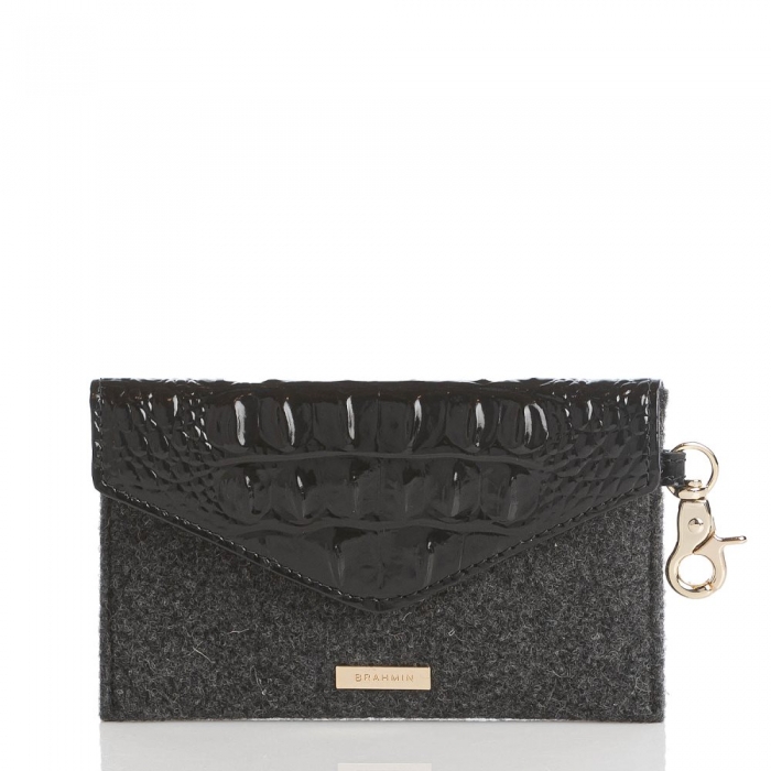 Brahmin Mini Envelope Case Charcoal Jamestown ID:Brahmin-203564
