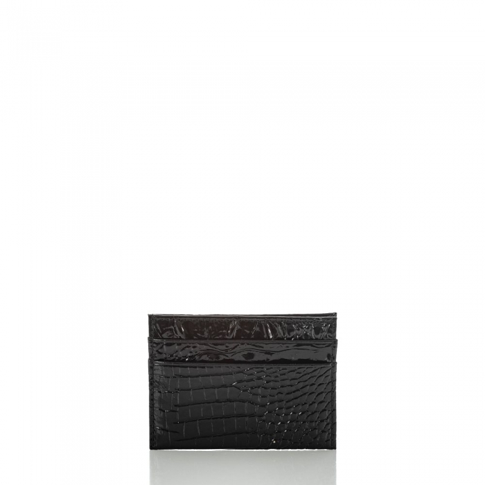 Brahmin Charlie Leather Card Case Wallet | Black Melbourne ID:Brahmin-203619