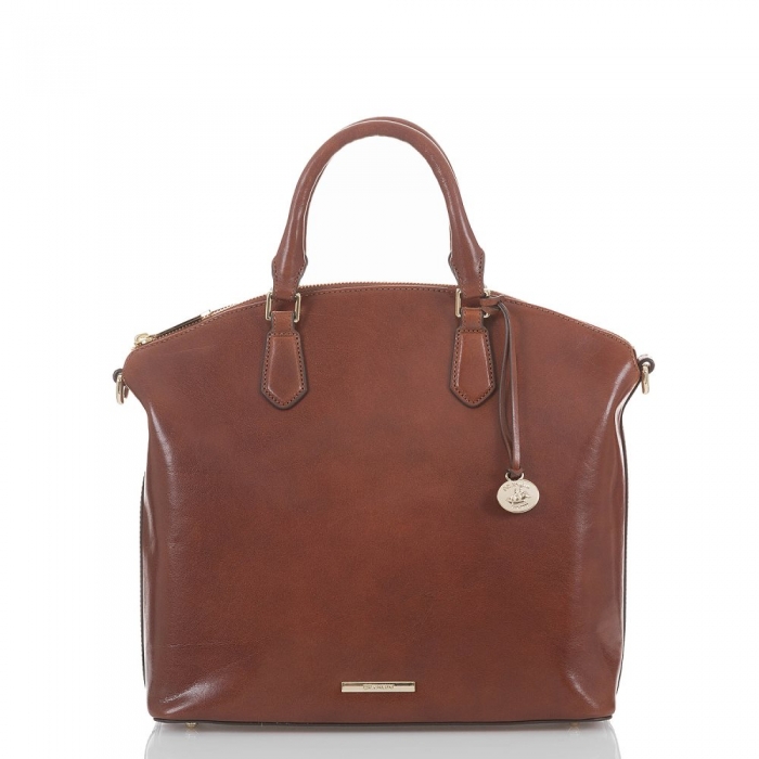 Brahmin Large Duxbury Soft Leather Satchel | Cognac Topsail ID:Brahmin-203030