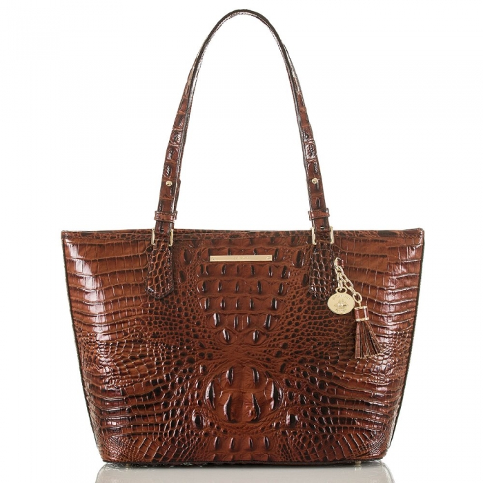 Brahmin Medium Asher Tote Handbag | Pecan Melbourne ID:Brahmin-202761
