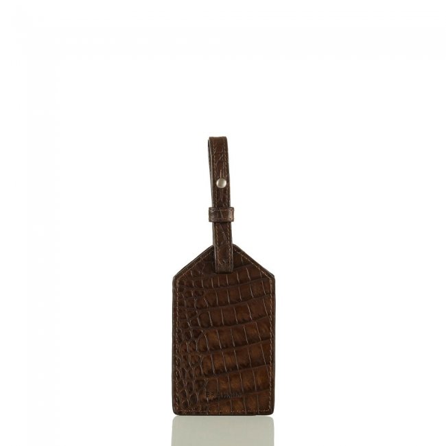 Brahmin Mens Luggage Tag Cocoa Brown Vintage Melbourne ID:Brahmin-202646