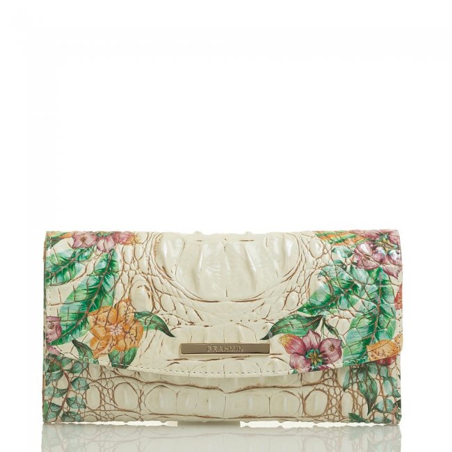 Brahmin Modern Checkbook Wallet Ivory Tahiti ID:Brahmin-203709