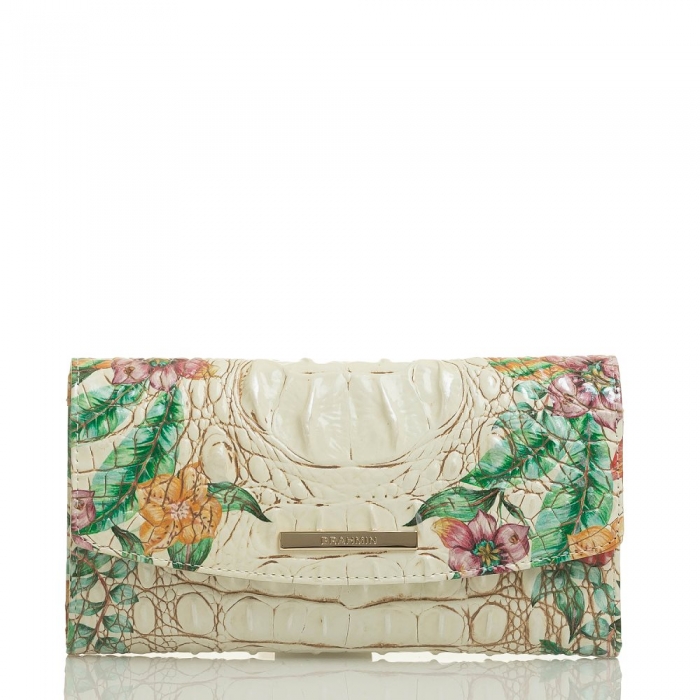 Brahmin Modern Checkbook Wallet Ivory Tahiti ID:Brahmin-203709