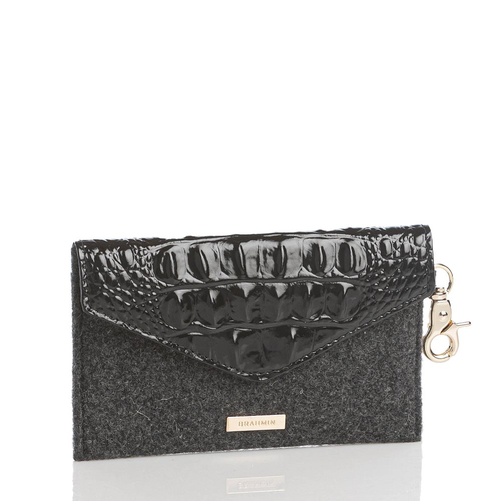 Brahmin Mini Envelope Case Charcoal Jamestown ID:Brahmin-202704