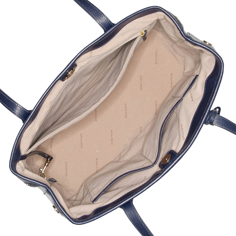 Brahmin Medium Julian Navy Topsail ID:Brahmin-202755