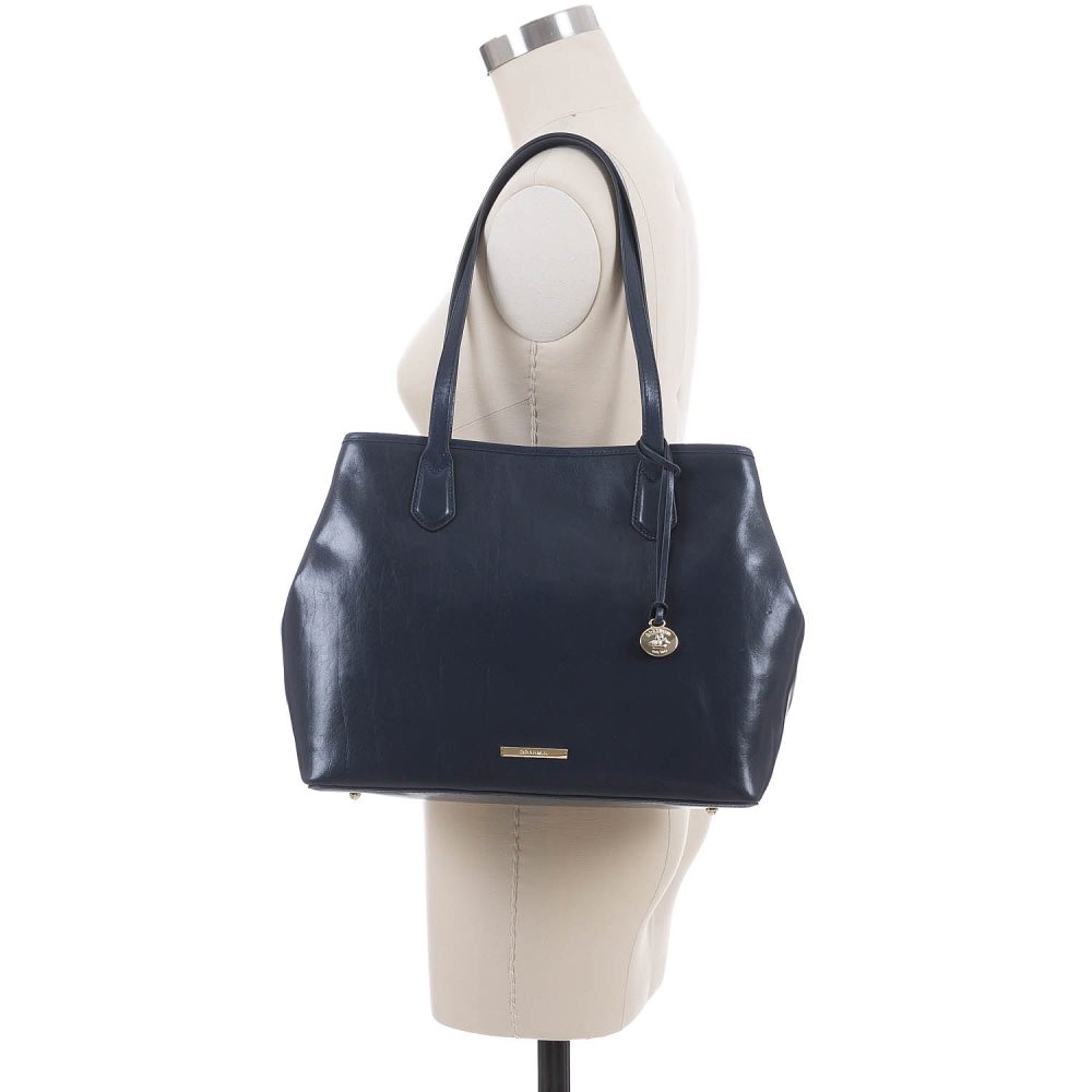 Brahmin Medium Julian Navy Topsail ID:Brahmin-202755
