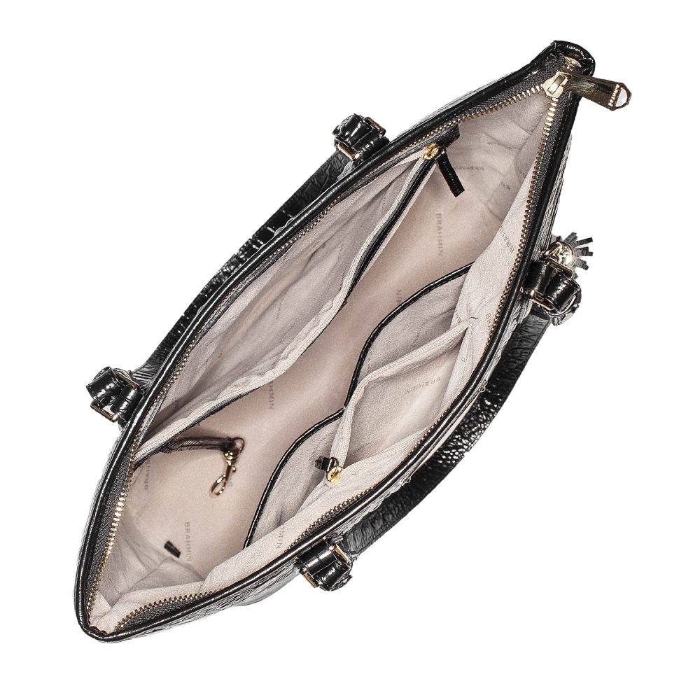 Brahmin Medium Asher | Black Leather Tote Handbag ID:Brahmin-202714