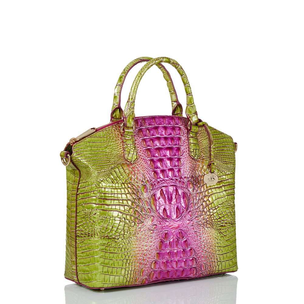 Brahmin Large Duxbury Satchel Limeade Ombre Melbourne ID:Brahmin-203080