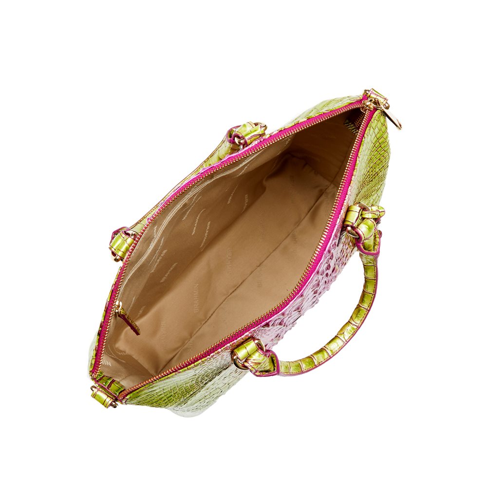 Brahmin Large Duxbury Satchel Limeade Ombre Melbourne ID:Brahmin-203080