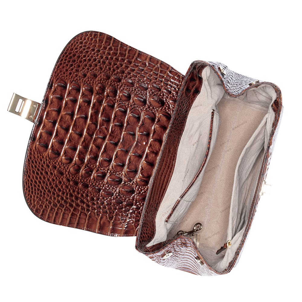 Brahmin Sadie Leather Flap Backpack | Pecan Melbourne ID:Brahmin-203534