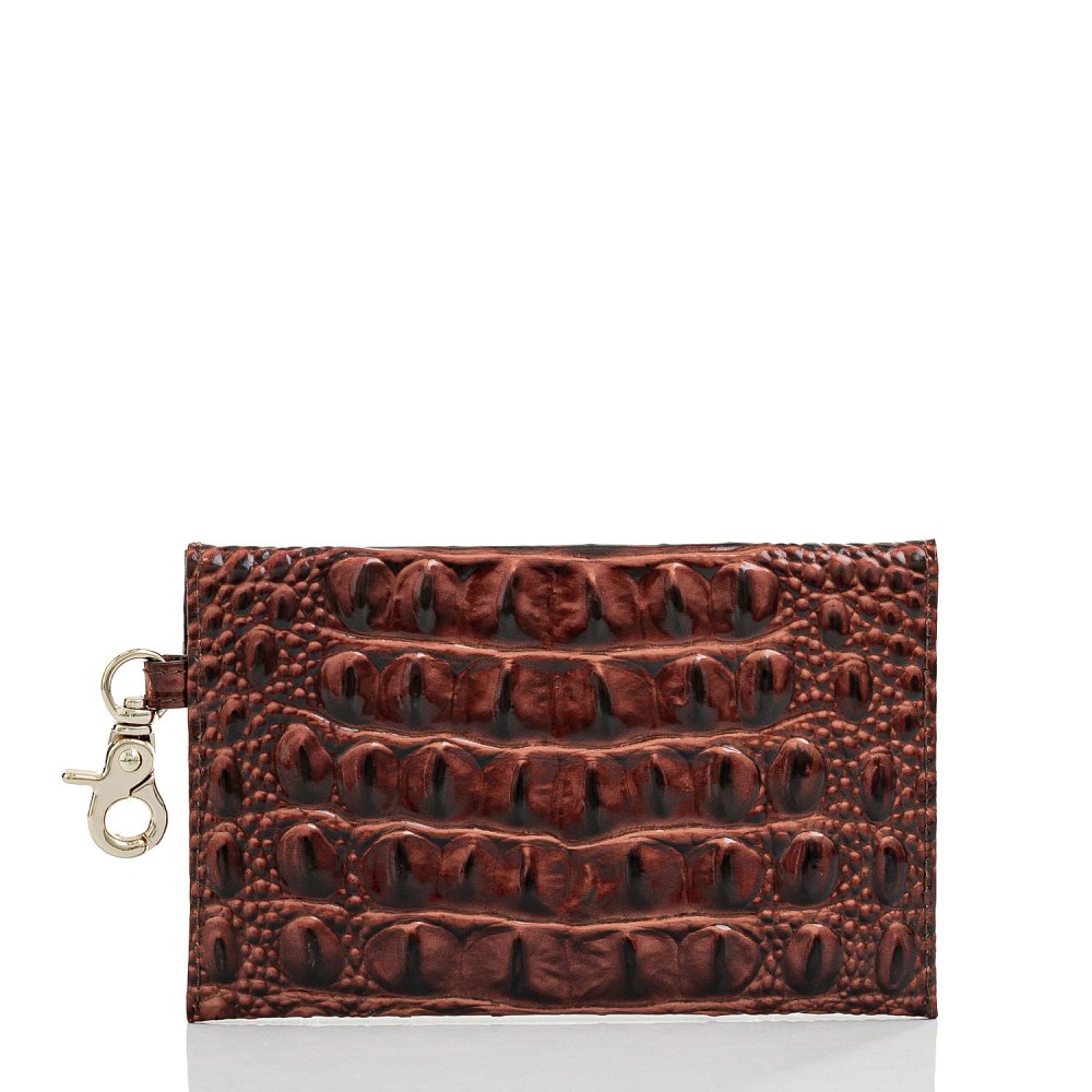 Brahmin Mini Envelope Case | Pecan Leather Envelope Wallet ID:Brahmin-203569