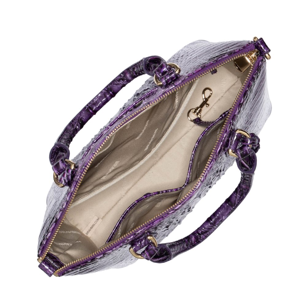 Brahmin Purple Leather Duxbury Satchel | Ultraviolet Ombre ID:Brahmin-203049