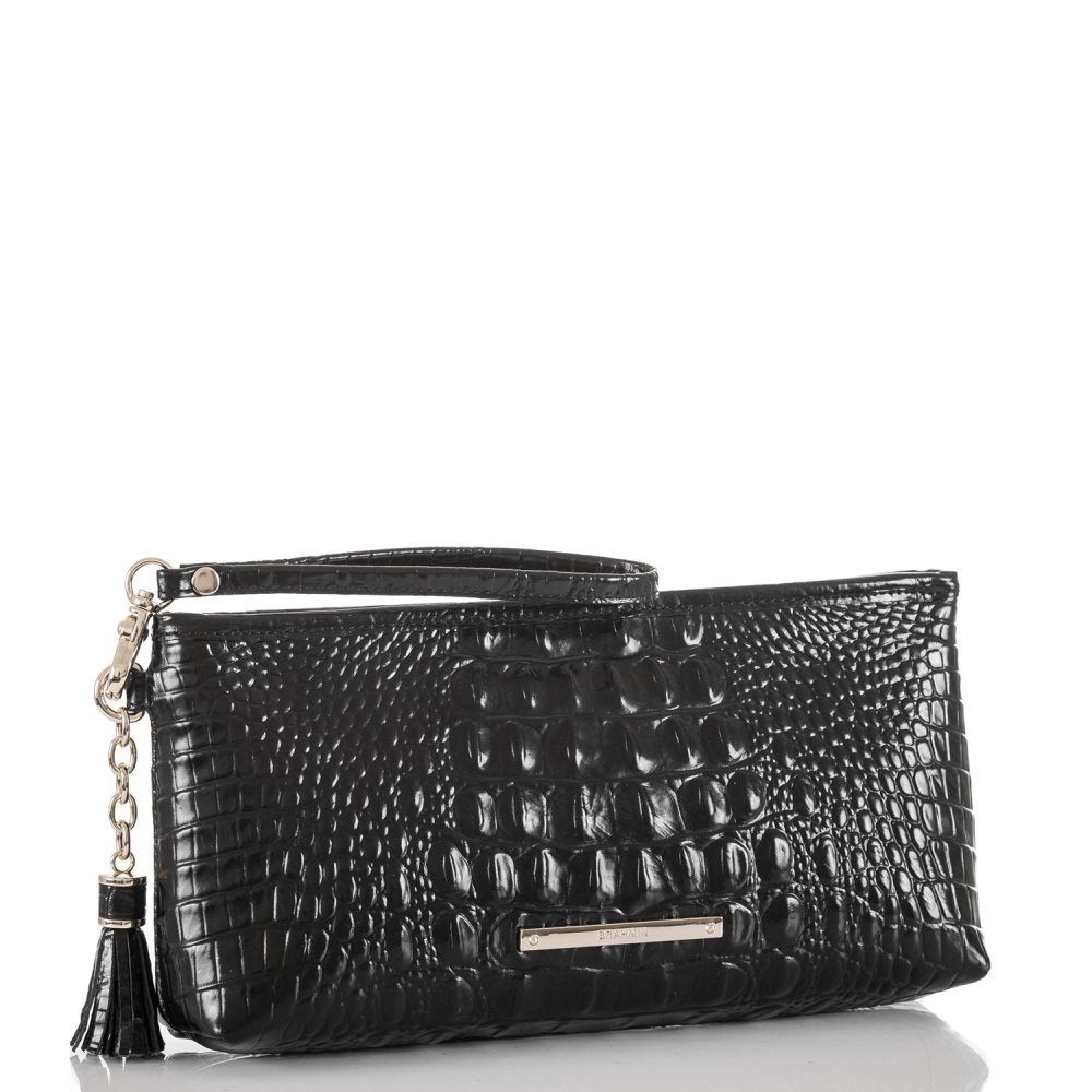 Brahmin Kayla Leather Wristlet Clutch | Black Melbourne ID:Brahmin-203628