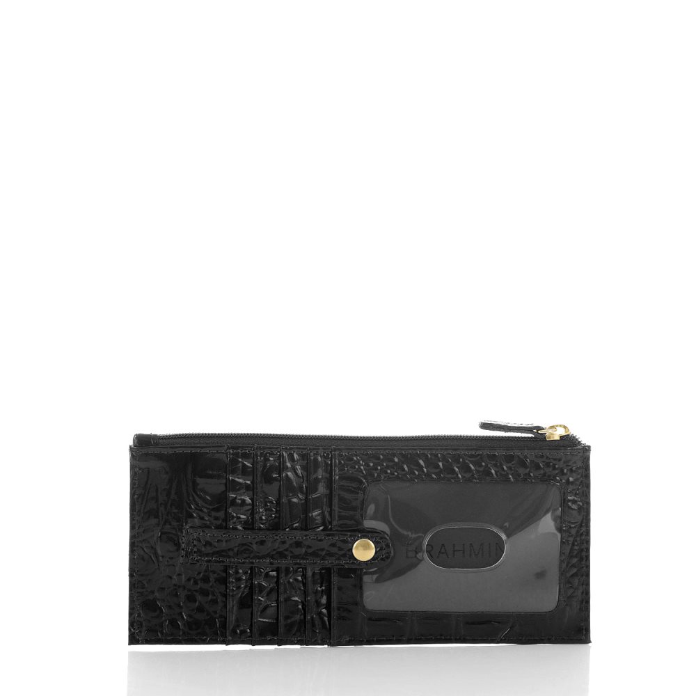 Brahmin Black Leather Credit Card Wallet | Black Melbourne ID:Brahmin-203614