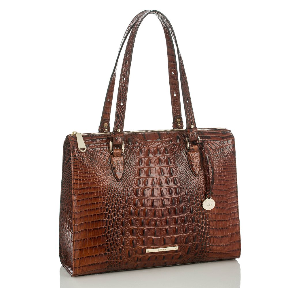Brahmin Anywhere Leather Tote Handbag | Pecan Melbourne ID:Brahmin-202794