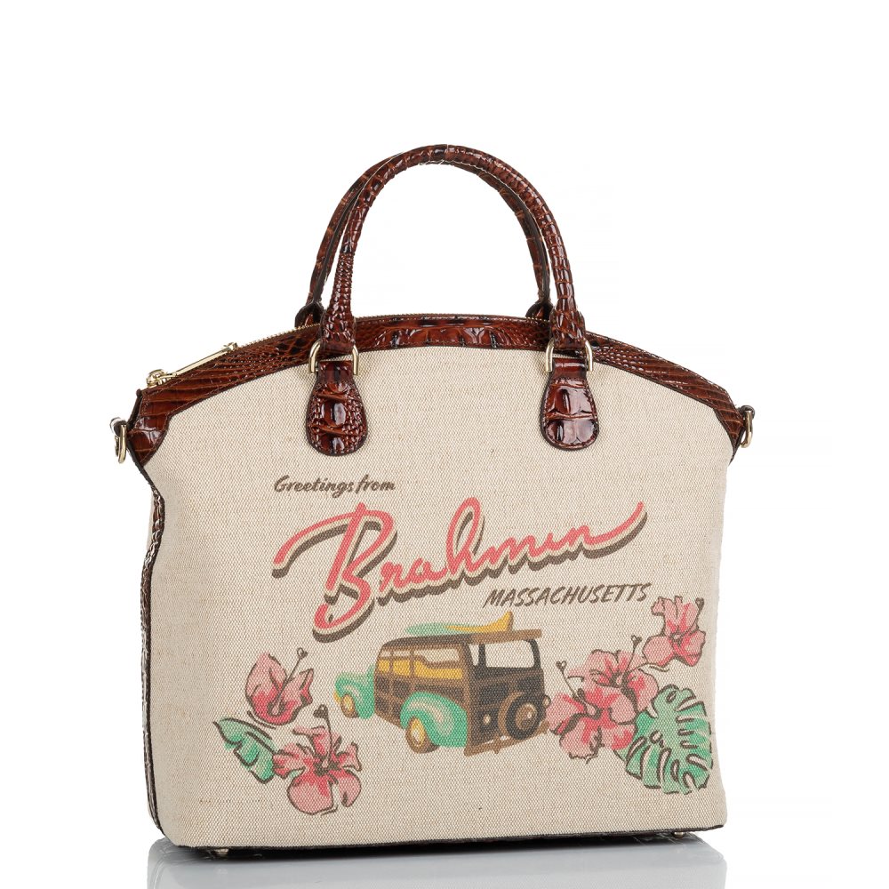 Brahmin Large Duxbury Satchel Pecan Pipa ID:Brahmin-203003