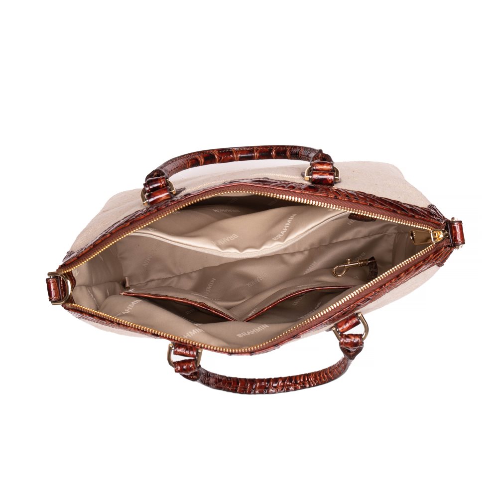 Brahmin Large Duxbury Satchel Pecan Pipa ID:Brahmin-203003