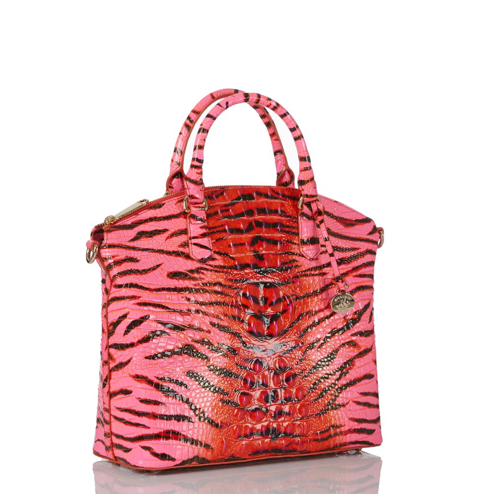 Brahmin Large Duxbury Satchel Pink Feline Ombre Melbourne ID:Brahmin-203073