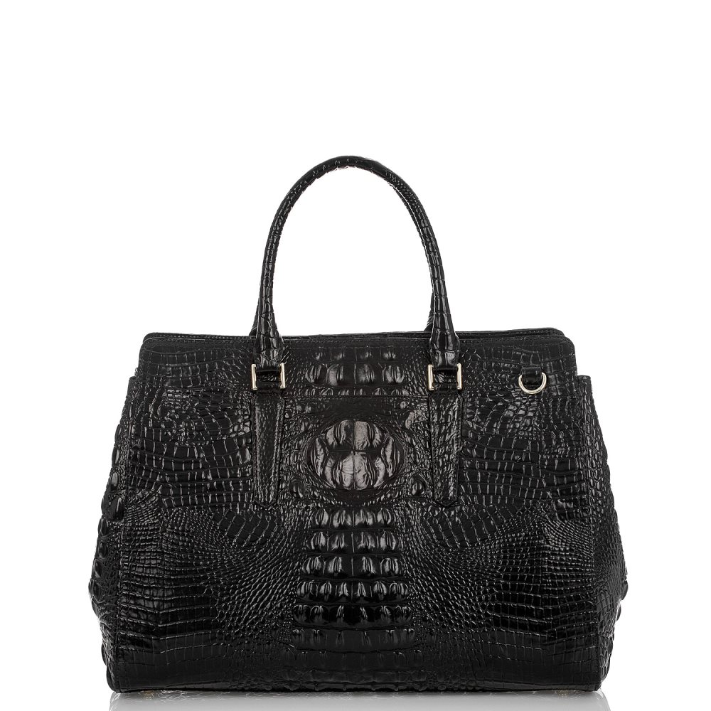 Brahmin Finley Black Carryall Satchel | Black Melbourne ID:Brahmin-203110