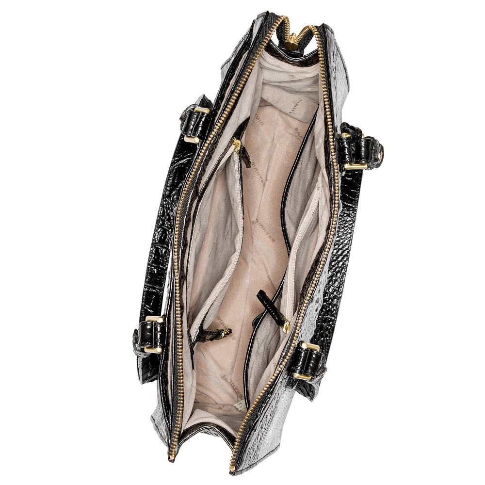 Brahmin Anywhere Tote | Black Leather Tote Handbag ID:Brahmin-202793