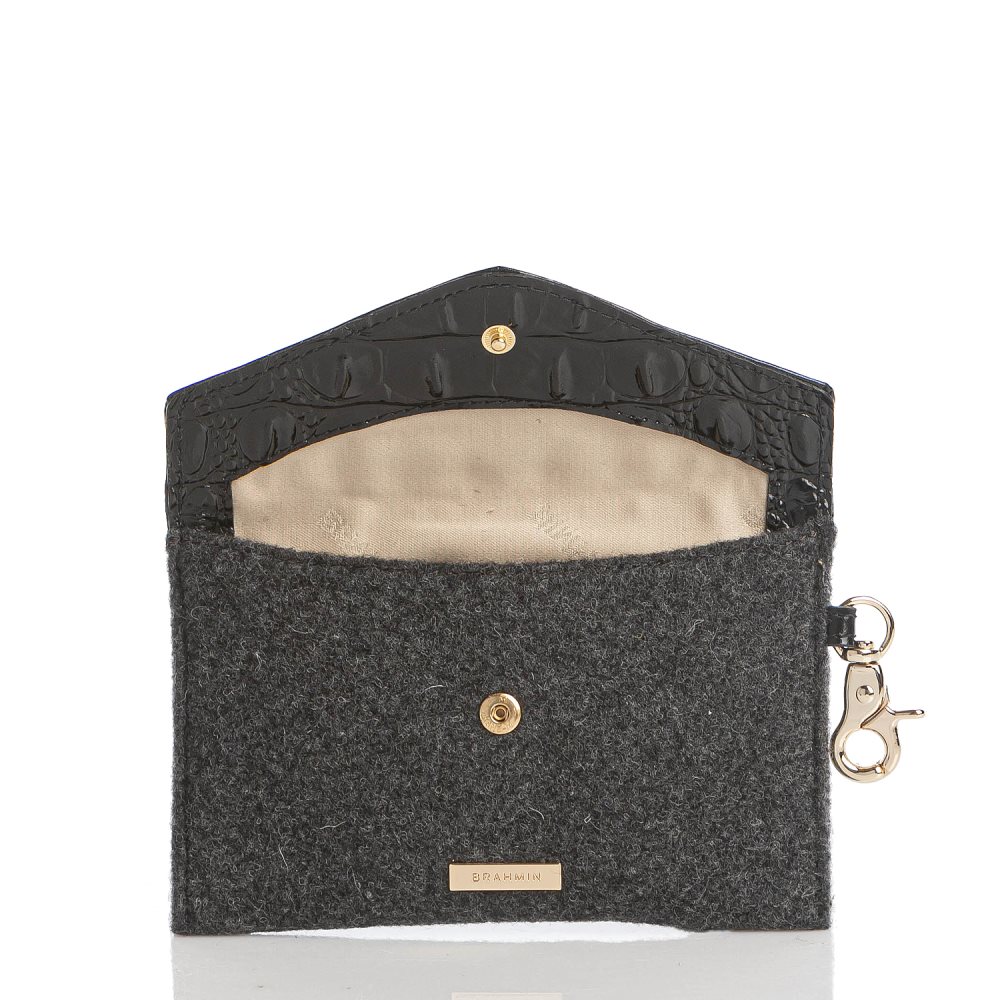 Brahmin Mini Envelope Case Charcoal Jamestown ID:Brahmin-203564