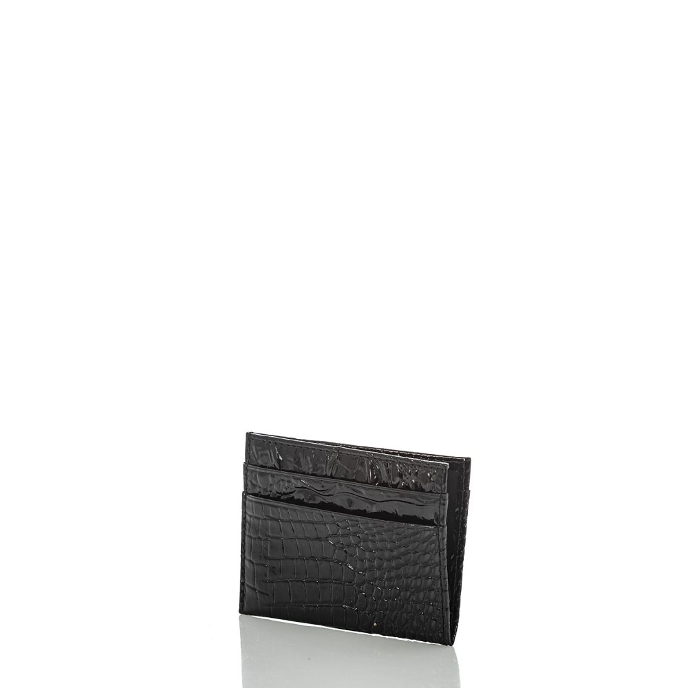 Brahmin Charlie Leather Card Case Wallet | Black Melbourne ID:Brahmin-203619