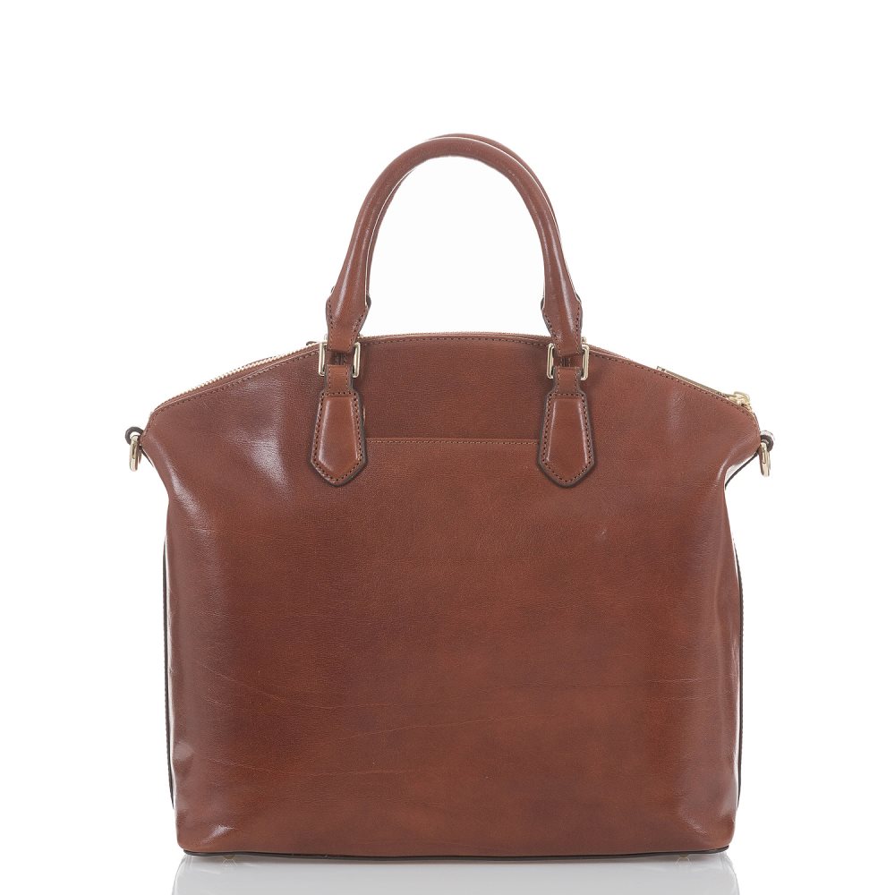 Brahmin Large Duxbury Soft Leather Satchel | Cognac Topsail ID:Brahmin-203030