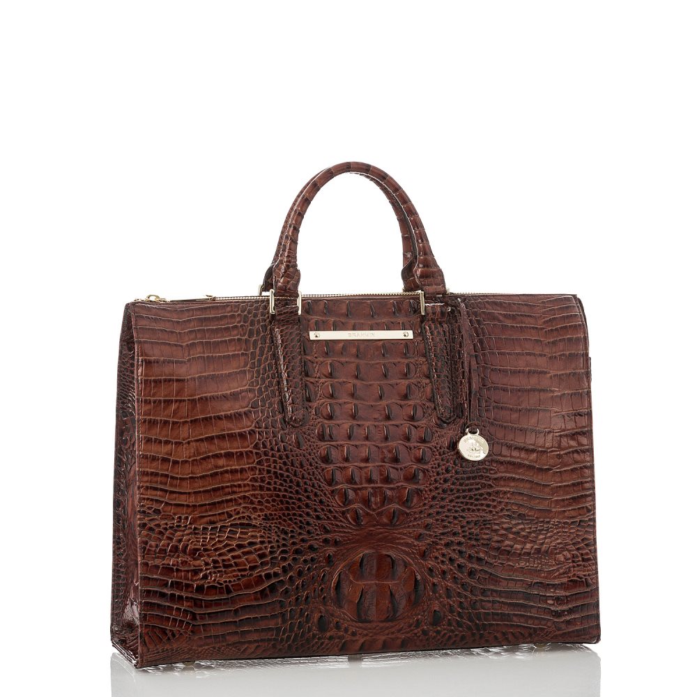 Brahmin Business Tote Bag | Pecan Melbourne ID:Brahmin-203470