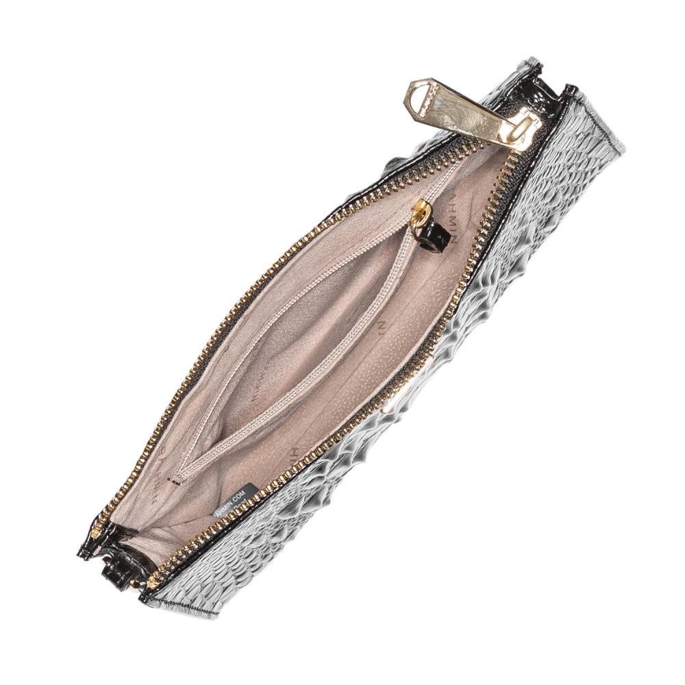 Brahmin Daisy Black Leather Wristlet | Black Melbourne ID:Brahmin-203627