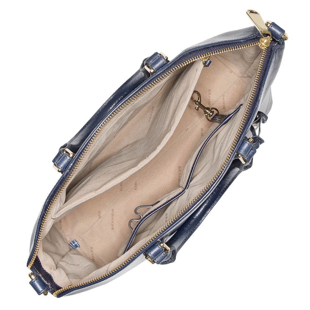 Brahmin Large Duxbury Satchel Navy Topsail ID:Brahmin-202547