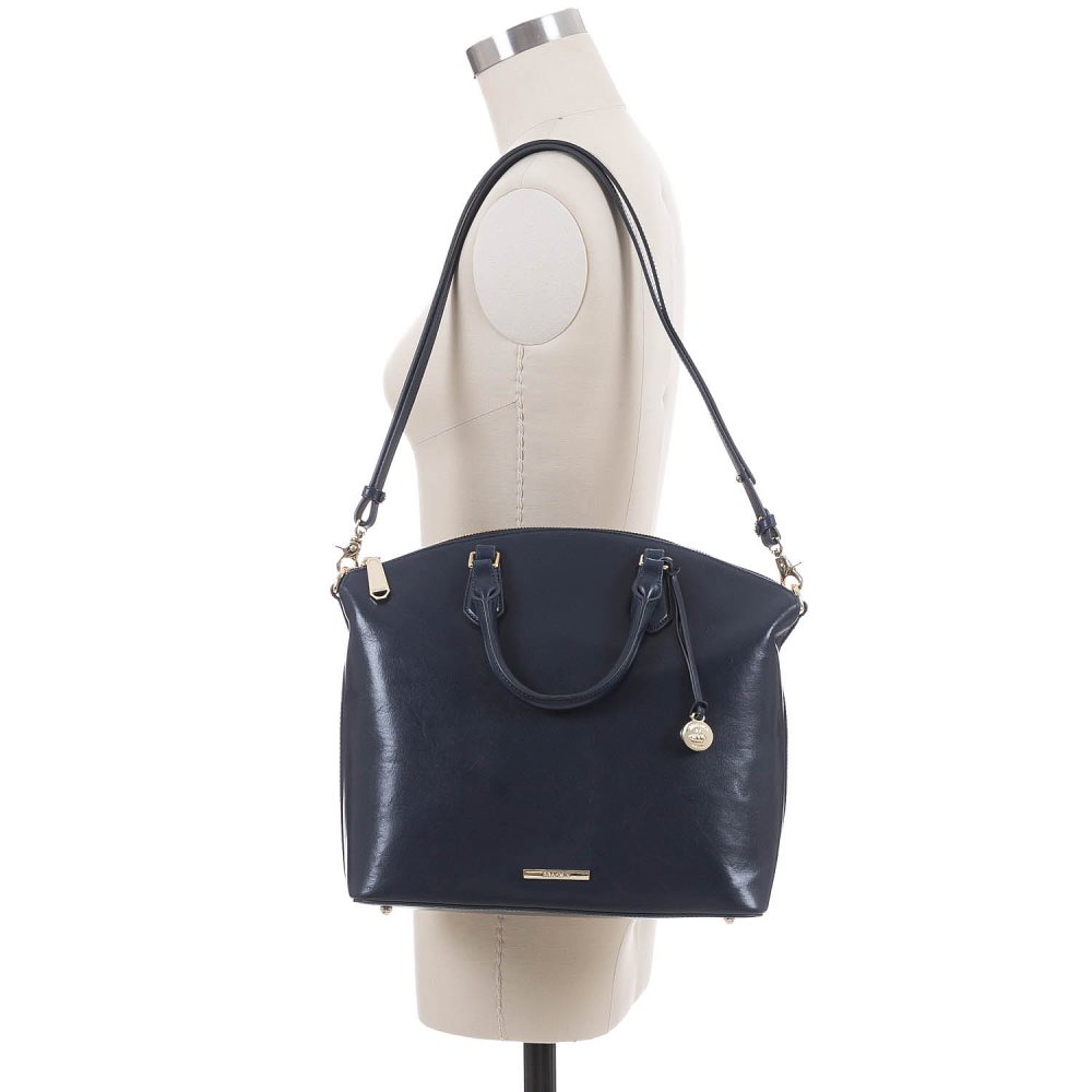 Brahmin Large Duxbury Satchel Navy Topsail ID:Brahmin-202547