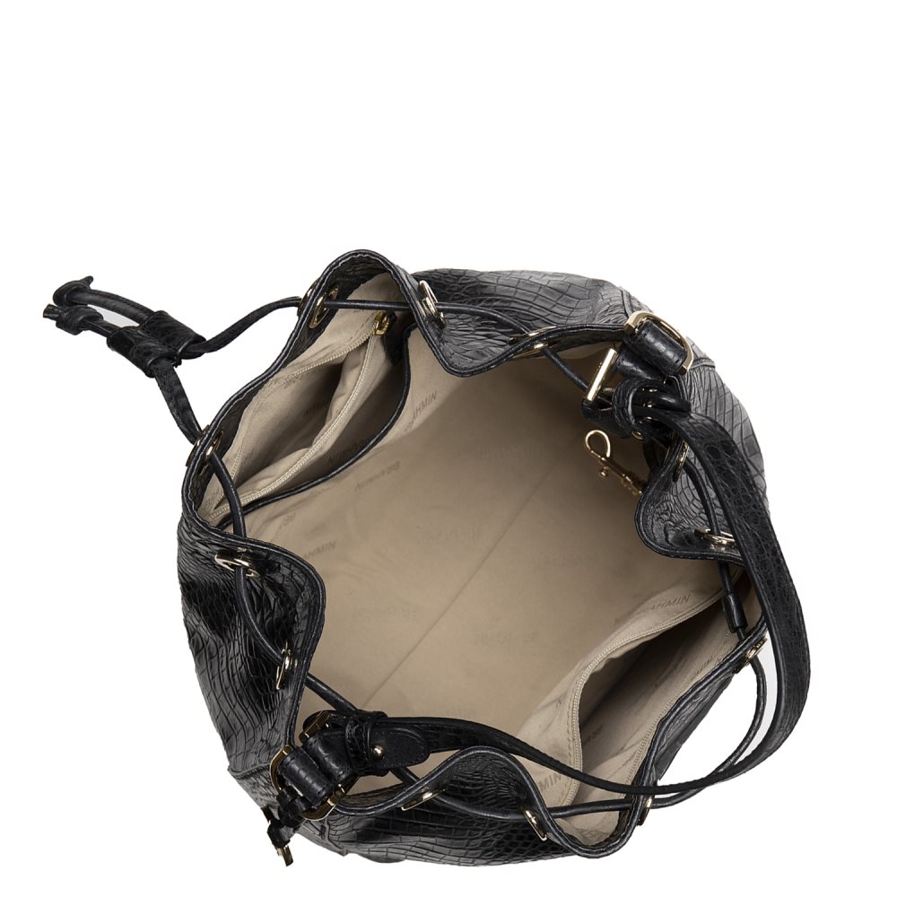 Brahmin Marlowe Black Leather Bucket Bag | Black Barlow ID:Brahmin-202614