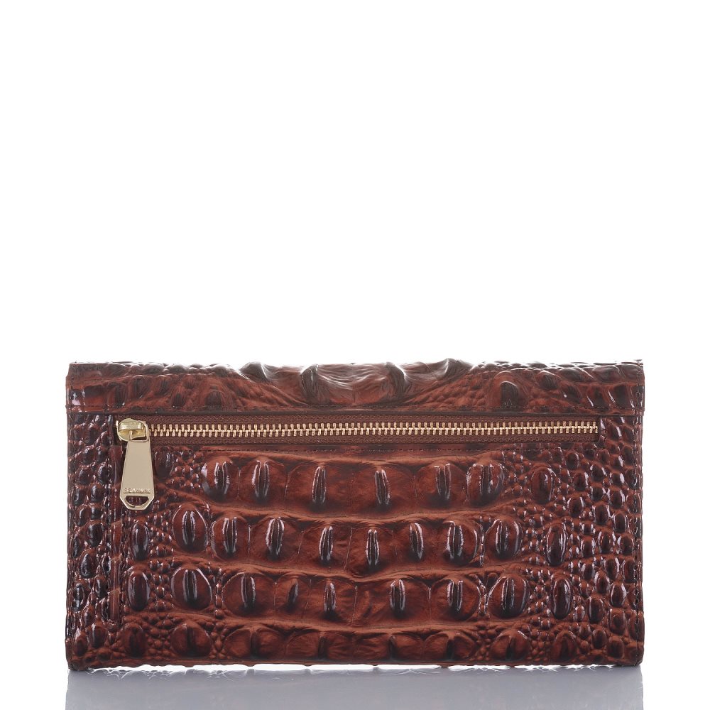 Brahmin Modern Leather Checkbook Wallet | Pecan Melbourne ID:Brahmin-203746