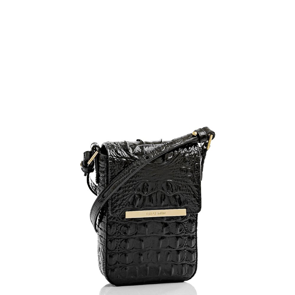 Brahmin Sasha Lightweight Black Leather Crossbody Bag ID:Brahmin-203287