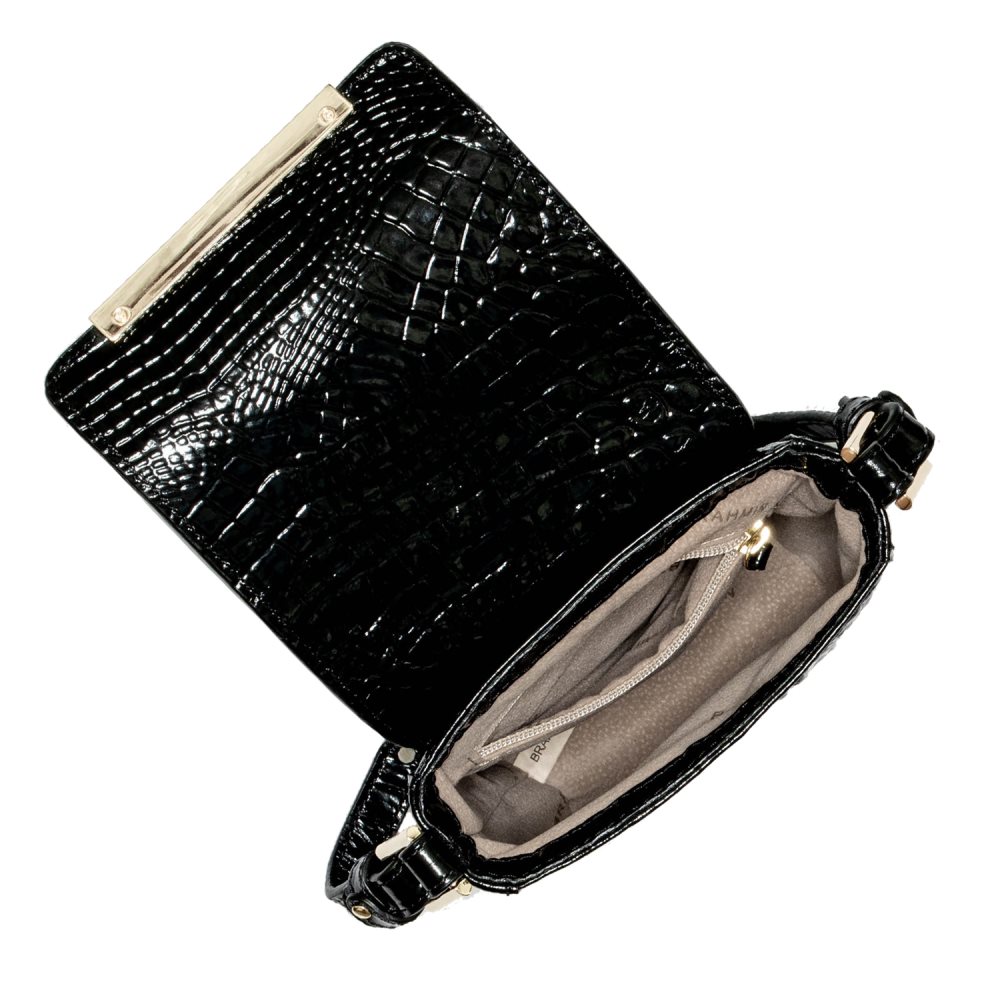 Brahmin Sasha Lightweight Black Leather Crossbody Bag ID:Brahmin-203287