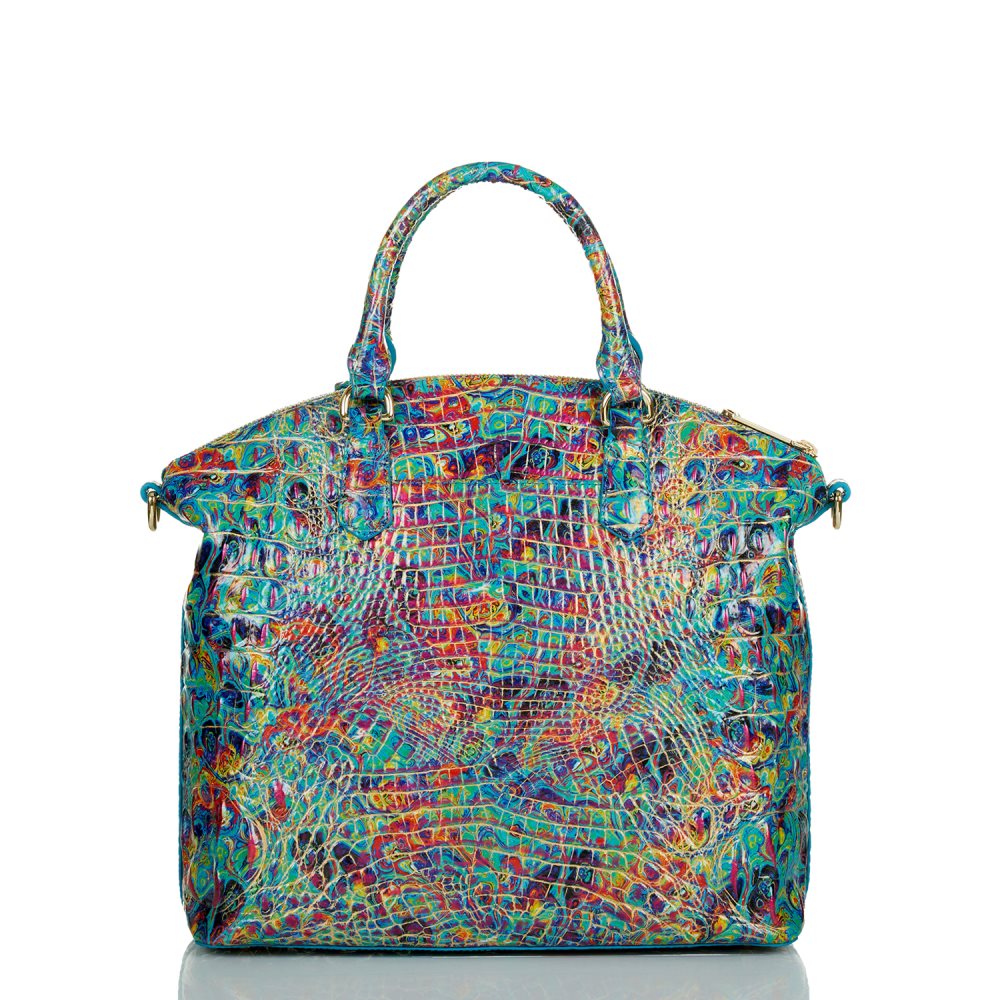 Brahmin Large Duxbury Satchel Blue Ammolite Melbourne ID:Brahmin-203092